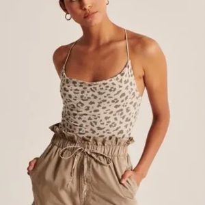 Abercrombie cowl neck animal print bodysuit, size xxs (fits like xs/s) worn once